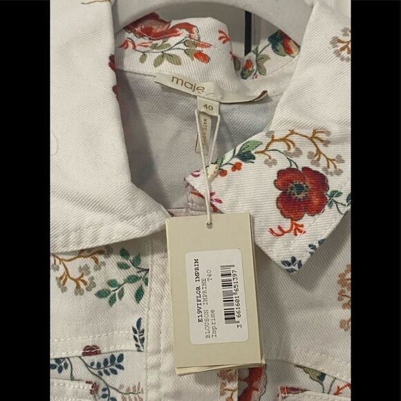 Denim Jacket with Floral Print - Picture 9 of 14